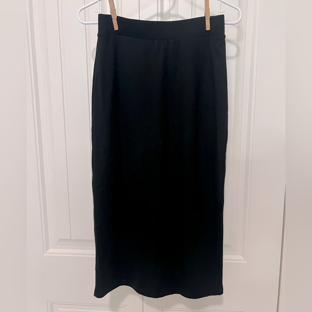 Marine Layer Midi Ribbed Stretch Skirt